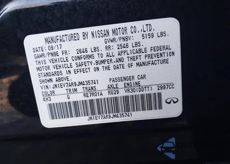 2018 Infiniti Q50 3.0T Luxe from USA, damaged, VIN JN1EV7AR9JM435741